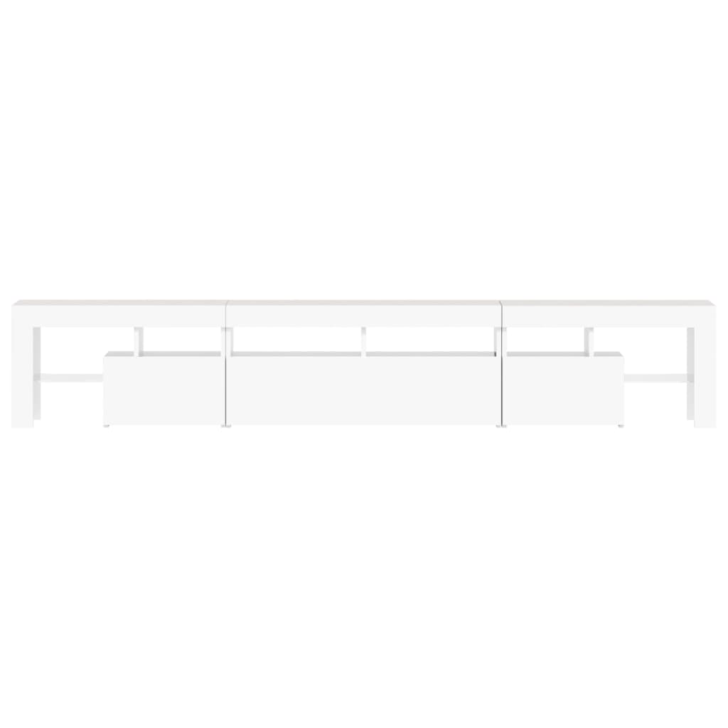 TV skrinka s LED svetlami biela 230x36,5x40 cm