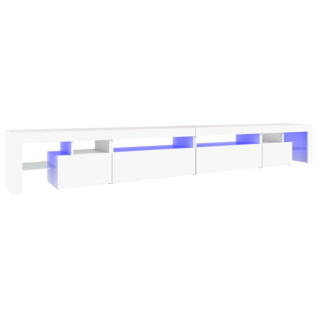 TV skrinka s LED svetlami biela 290x36,5x40 cm