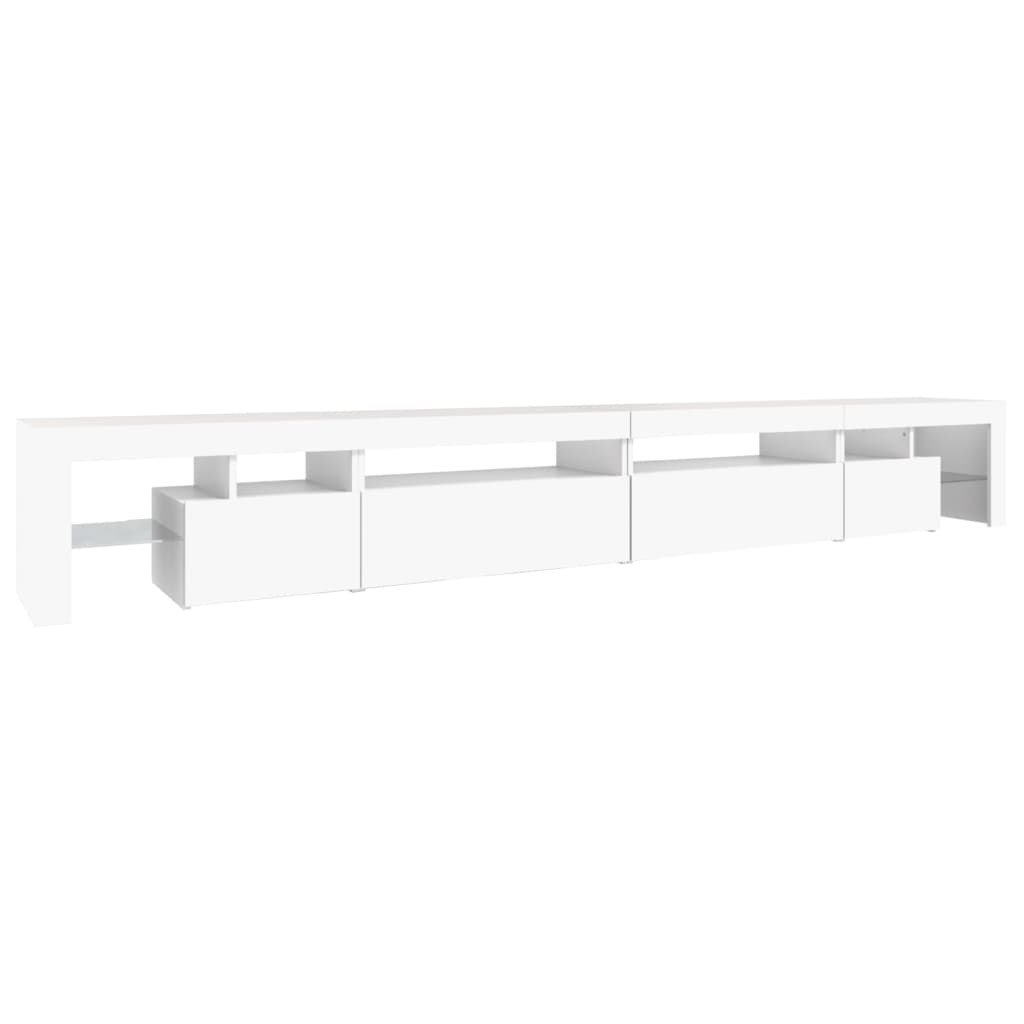 TV skrinka s LED svetlami biela 290x36,5x40 cm