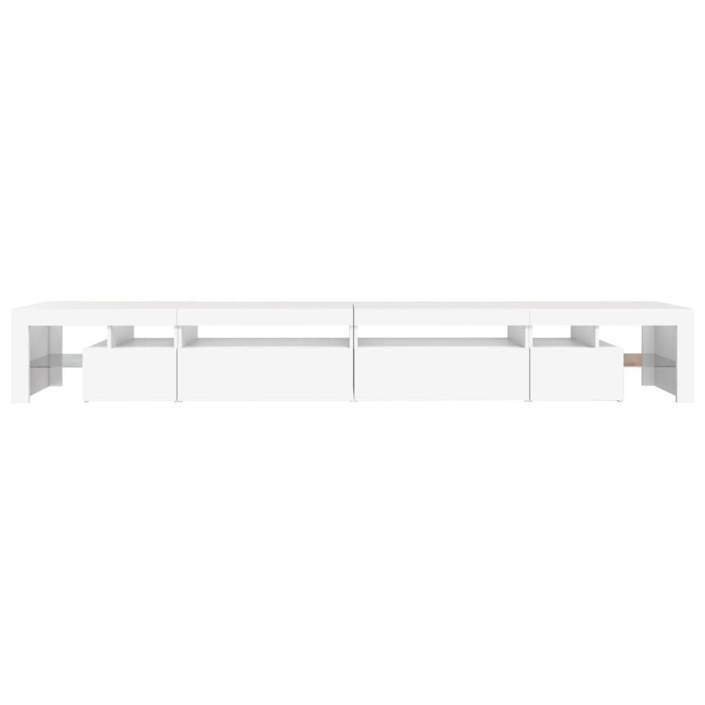 TV skrinka s LED svetlami biela 290x36,5x40 cm