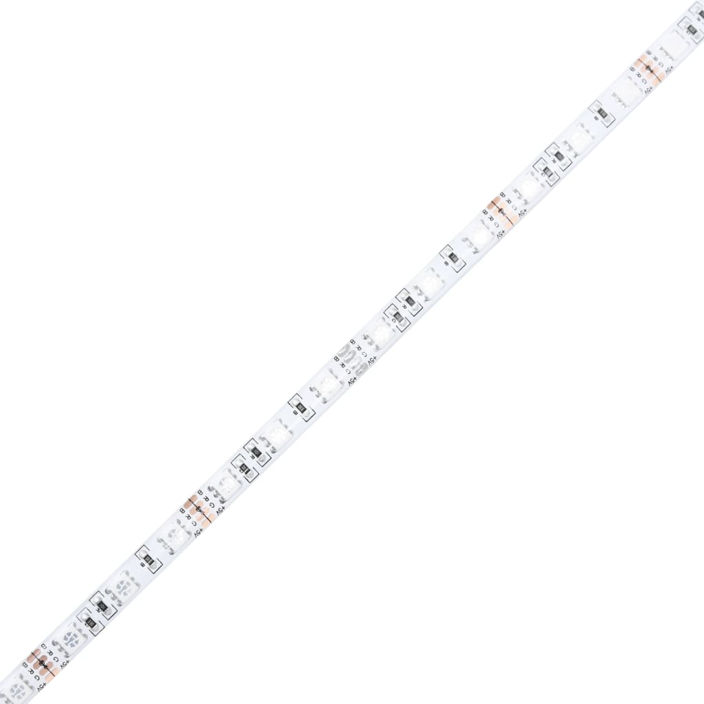 TV skrinka s LED svetlami biela 200x36,5x40 cm
