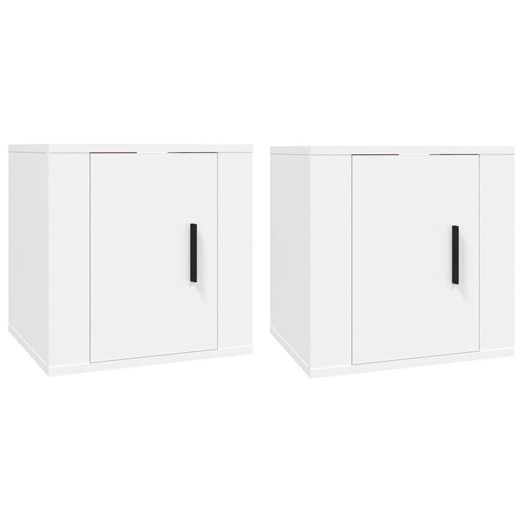 Nástenné TV skrinky 2 ks biele 40x34,5x40 cm