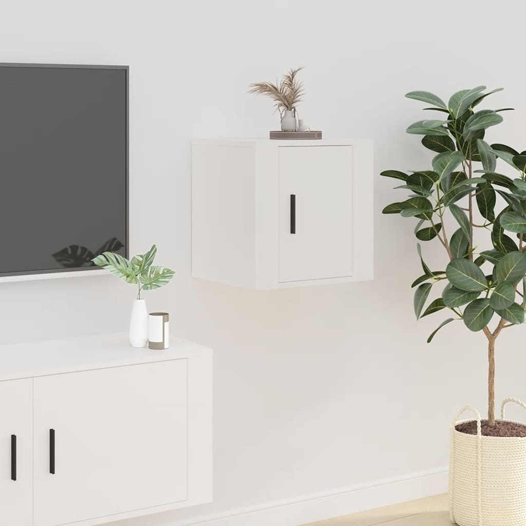 Nástenné TV skrinky 2 ks biele 40x34,5x40 cm