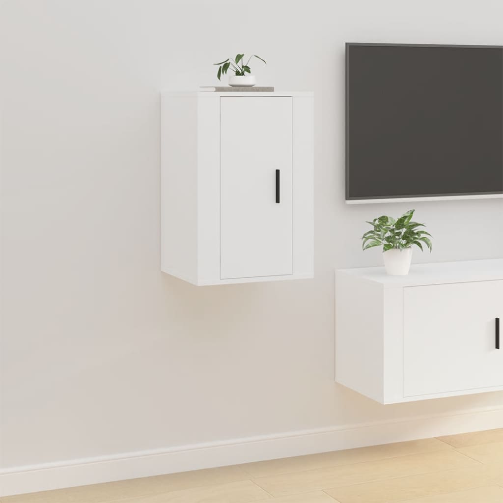 Nástenné TV skrinky 2 ks biele 40x34,5x60 cm