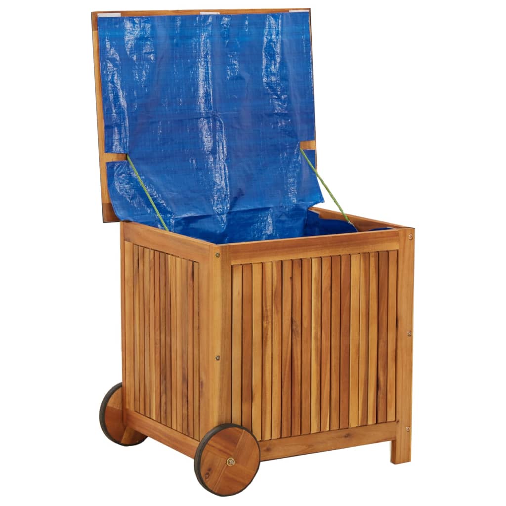 Záhradný úložný box s kolieskami 60x50x58 cm masívna akácia