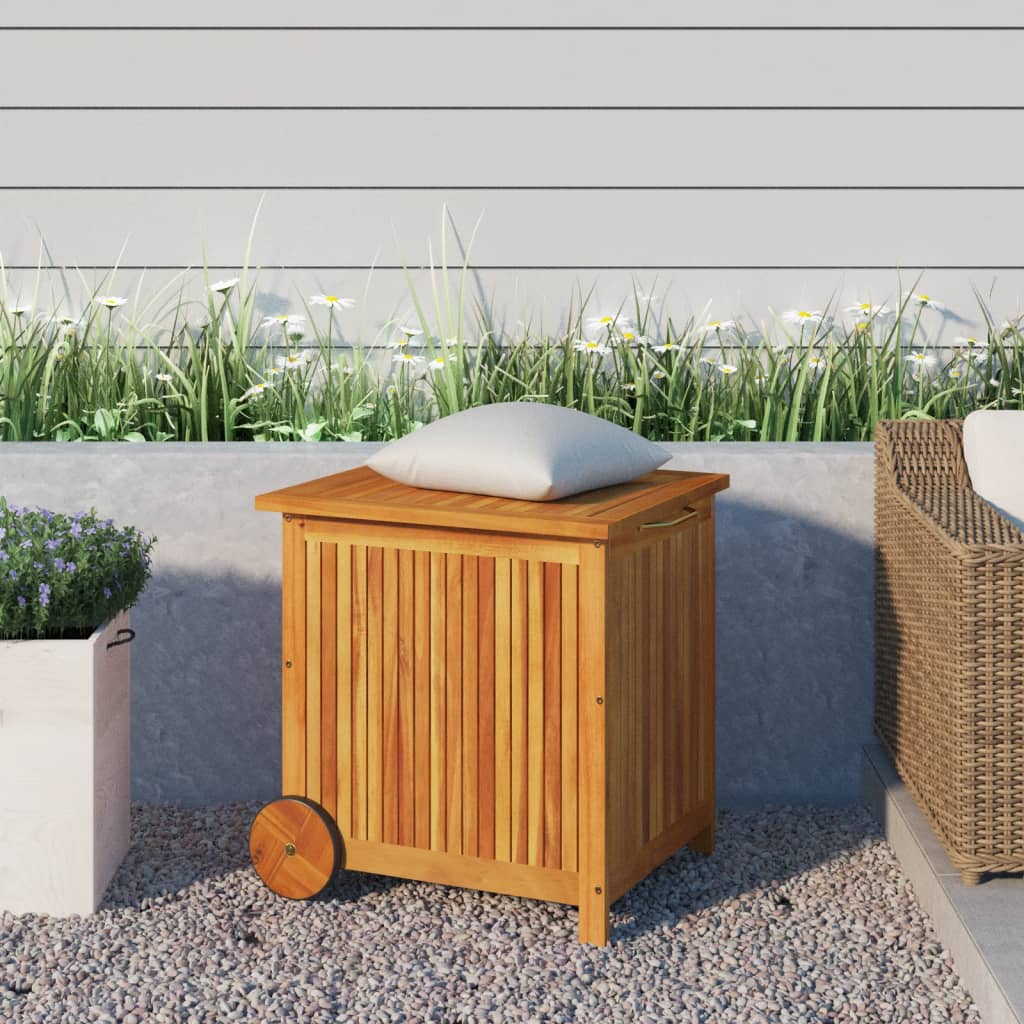 Záhradný úložný box s kolieskami 60x50x58 cm masívna akácia