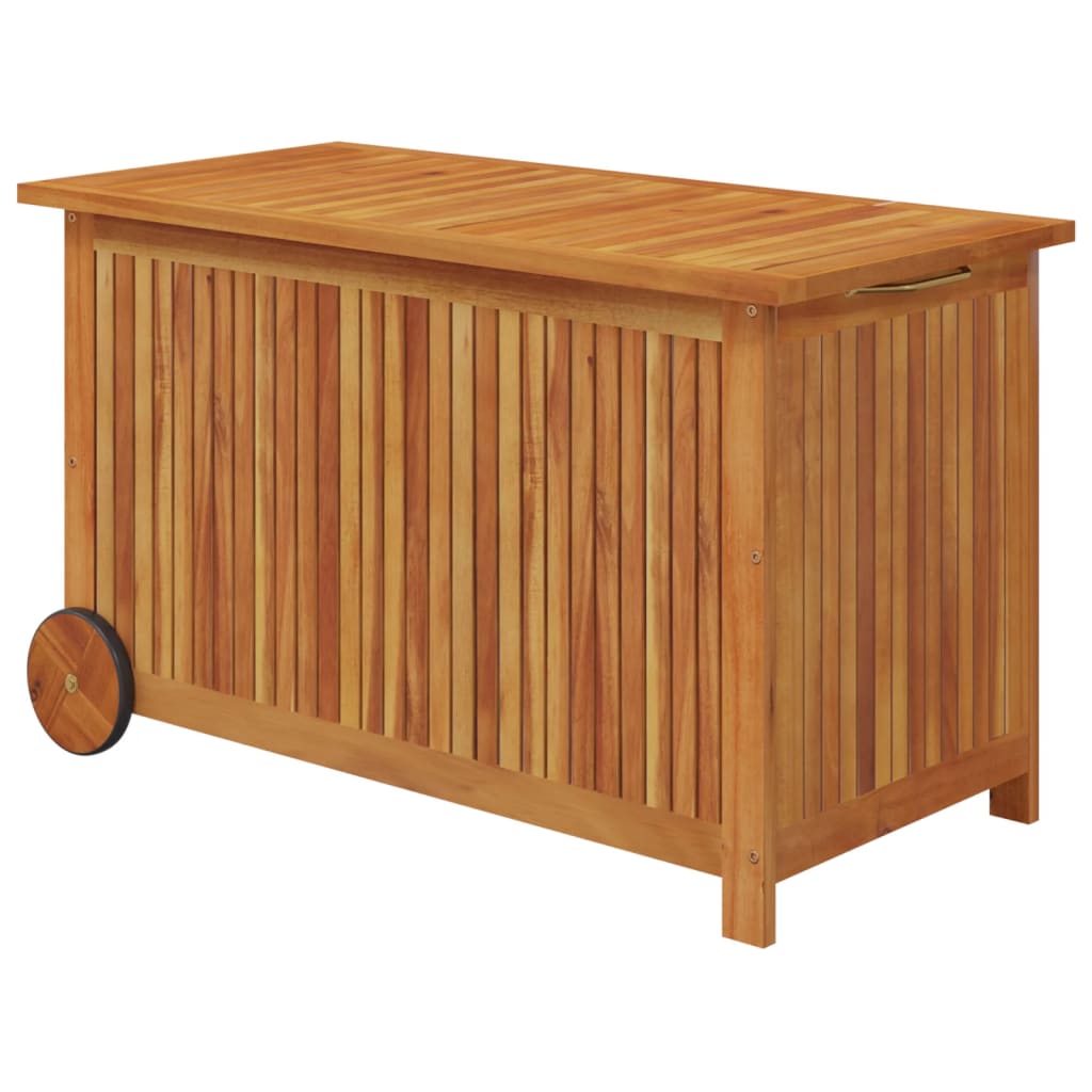 Záhradný úložný box s kolieskami 90x50x58 cm masívna akácia