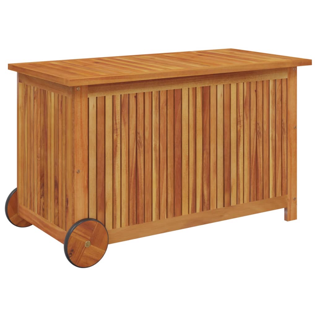 Záhradný úložný box s kolieskami 90x50x58 cm masívna akácia