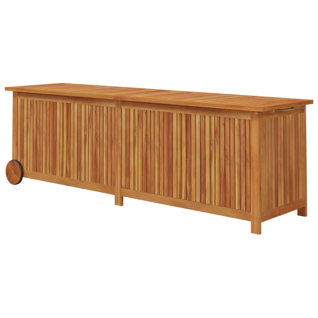 Záhradný úložný box s kolieskami 150x50x58 cm masívna akácia
