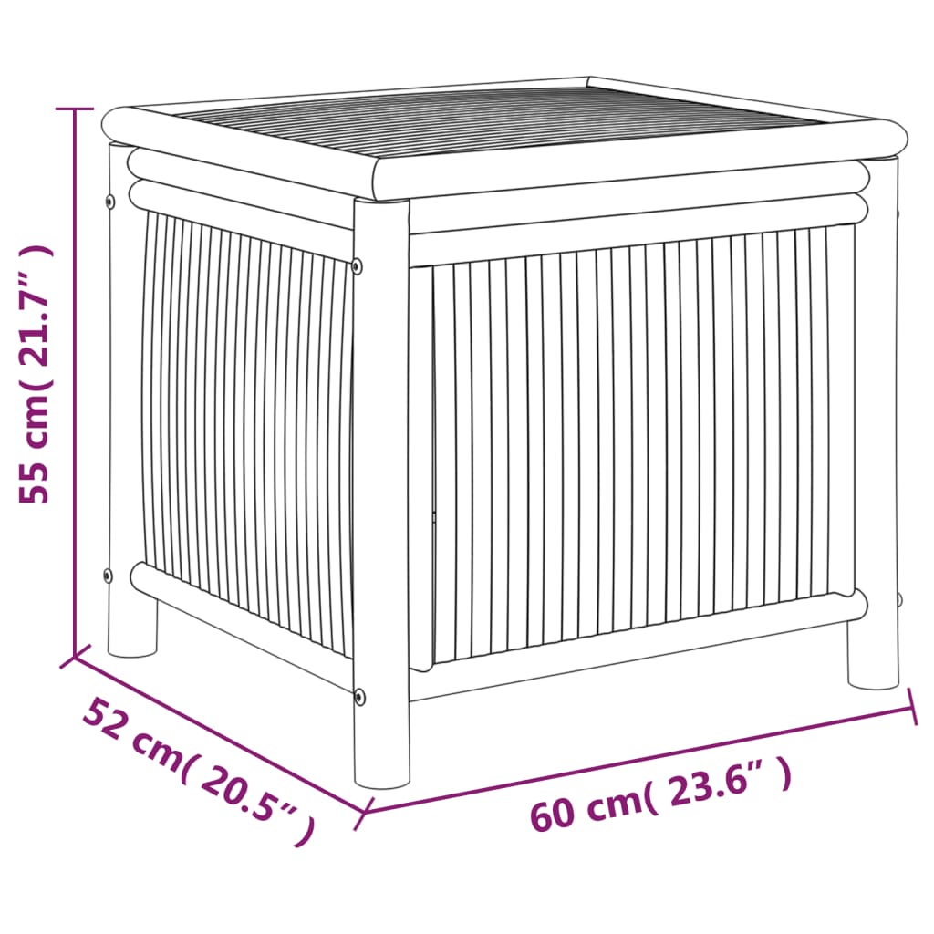Záhradný úložný box 60x52x55 cm bambus