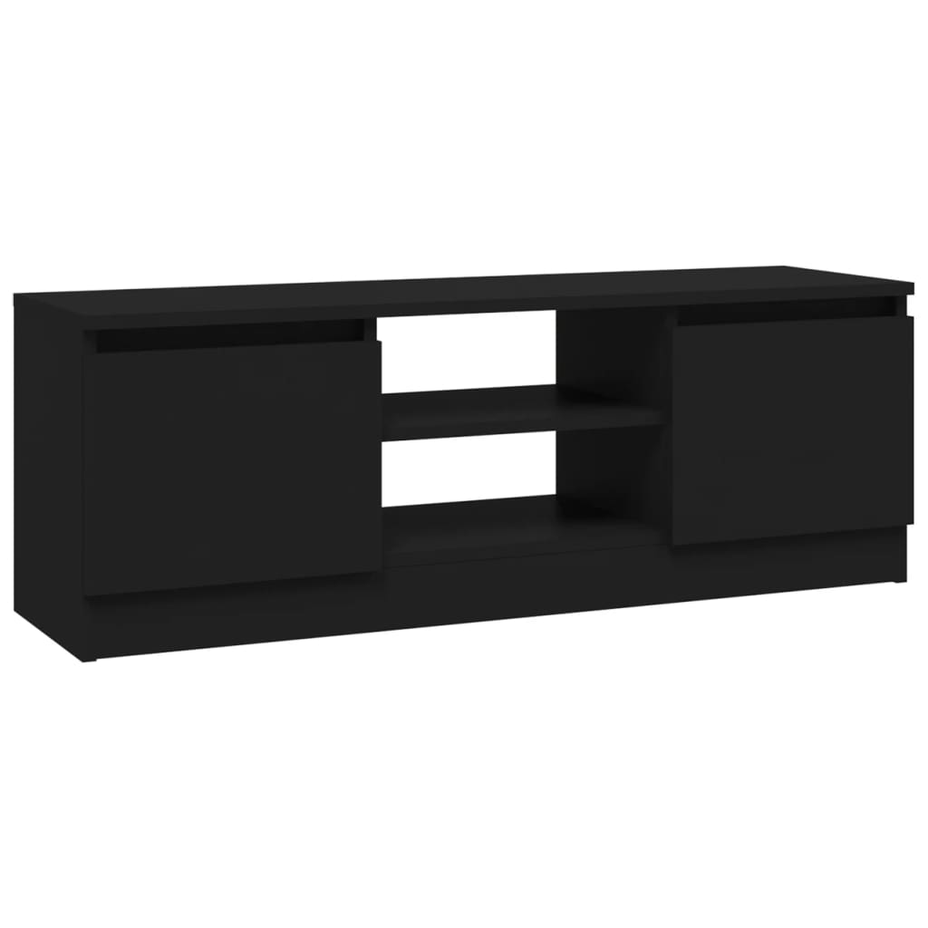 TV skrinka s dvierkami čierna 102x30x36 cm