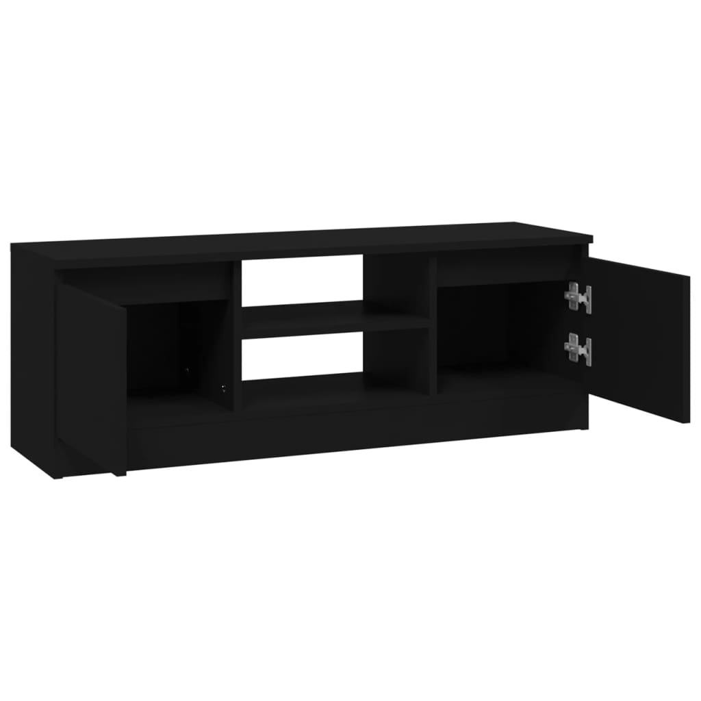 TV skrinka s dvierkami čierna 102x30x36 cm