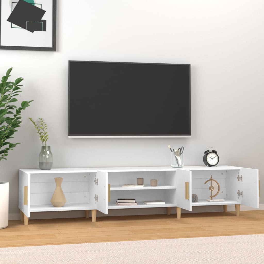 TV skrinka biela 180x31,5x40 cm kompozitné drevo