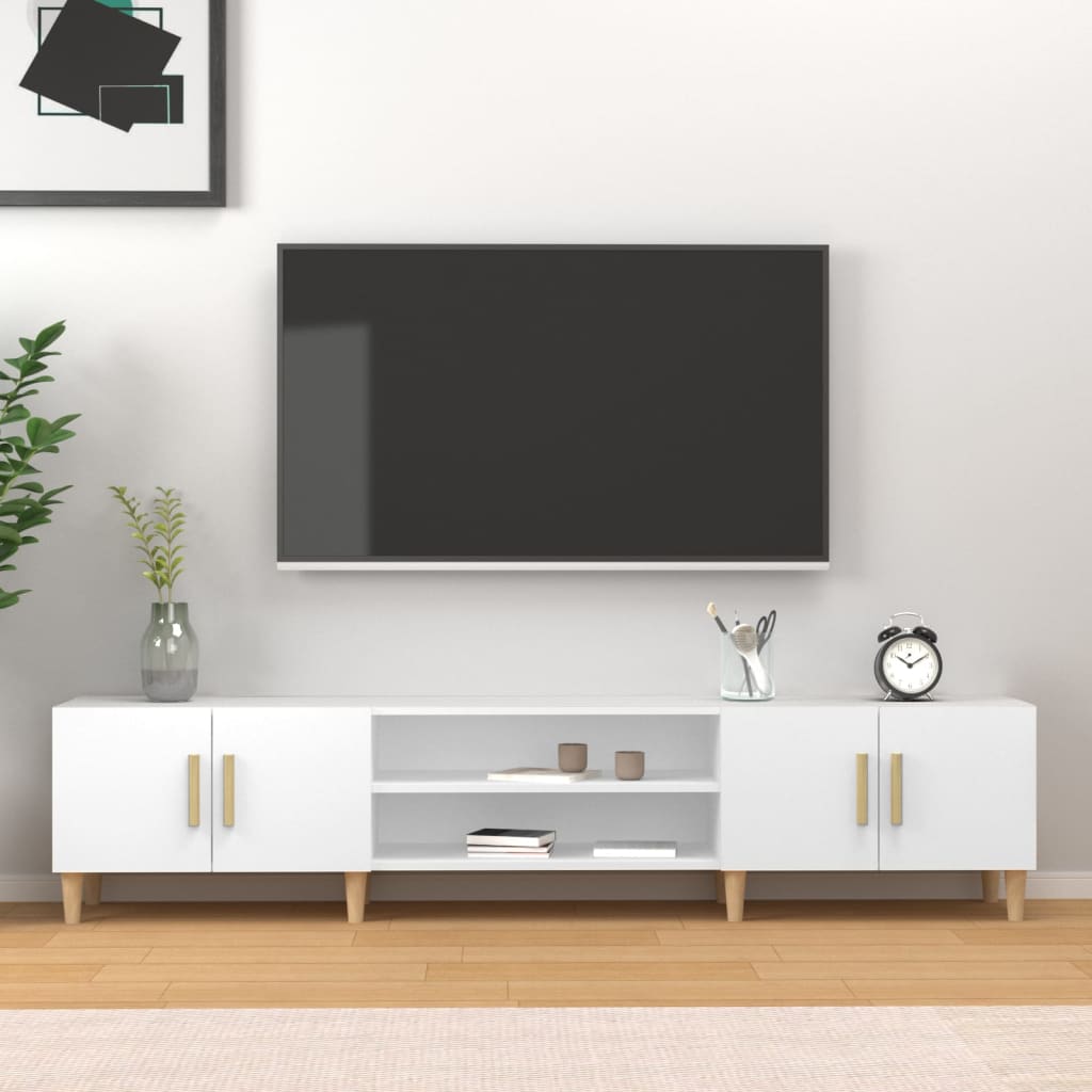 TV skrinka biela 180x31,5x40 cm kompozitné drevo