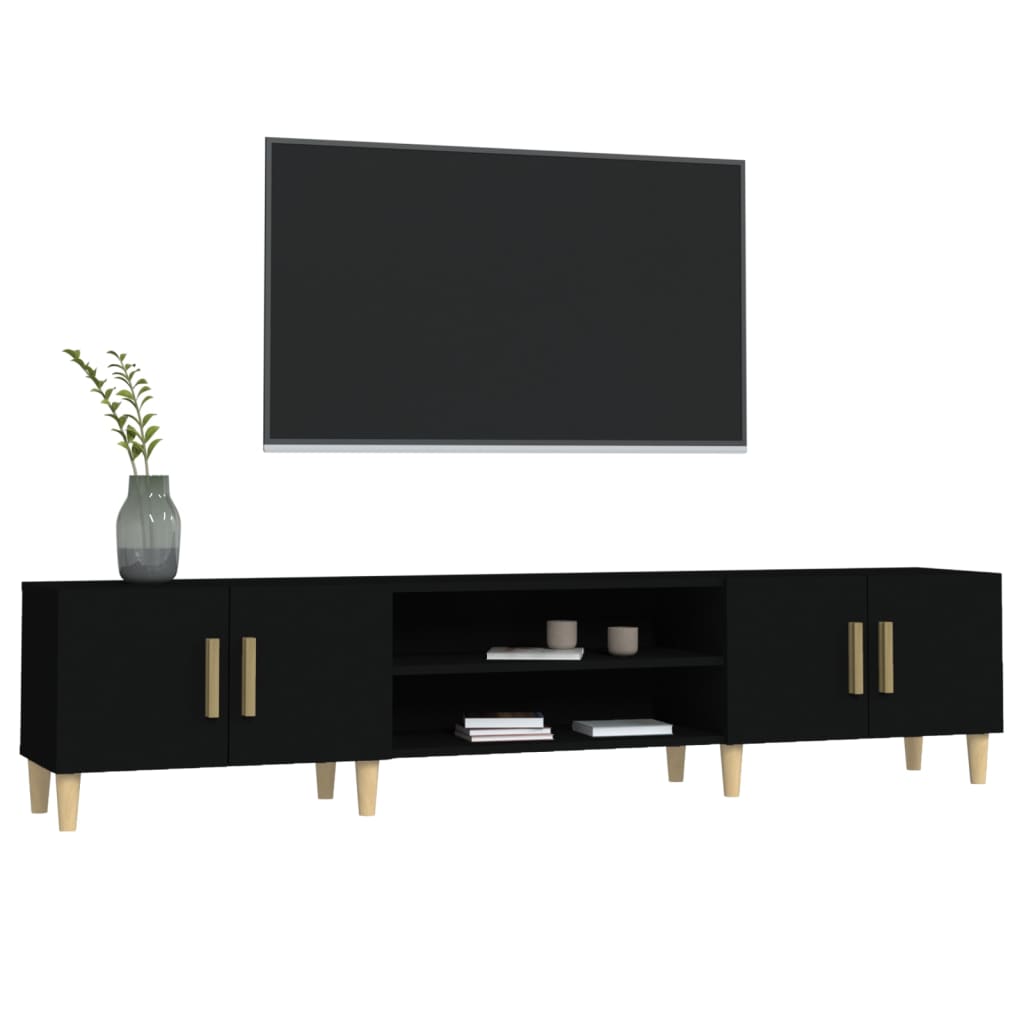 TV skrinka čierna 180x31,5x40 cm spracované drevo