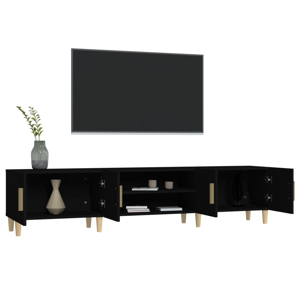 TV skrinka čierna 180x31,5x40 cm spracované drevo