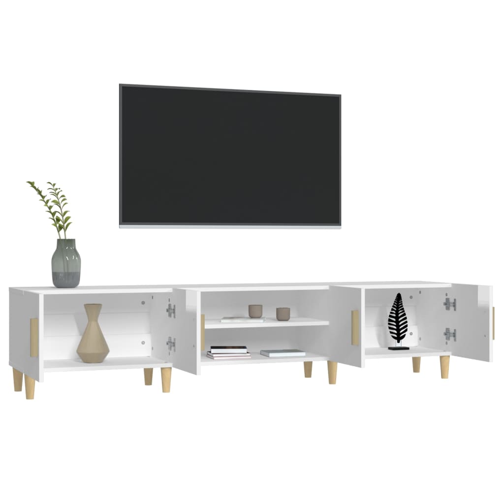 TV skrinka lesklá biela 180x31,5x40 cm kompozitné drevo