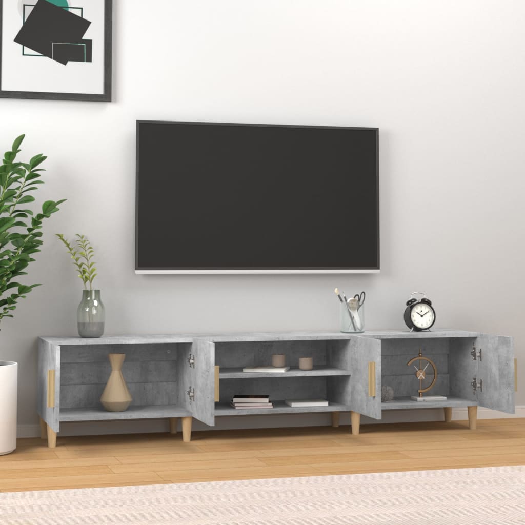 TV skrinka betónová sivá 180x31,5x40 cm kompozitné drevo
