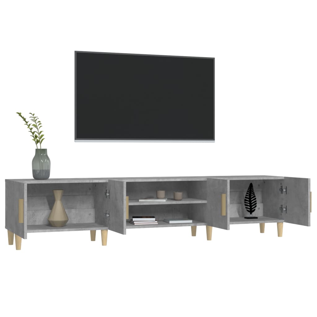 TV skrinka betónová sivá 180x31,5x40 cm kompozitné drevo