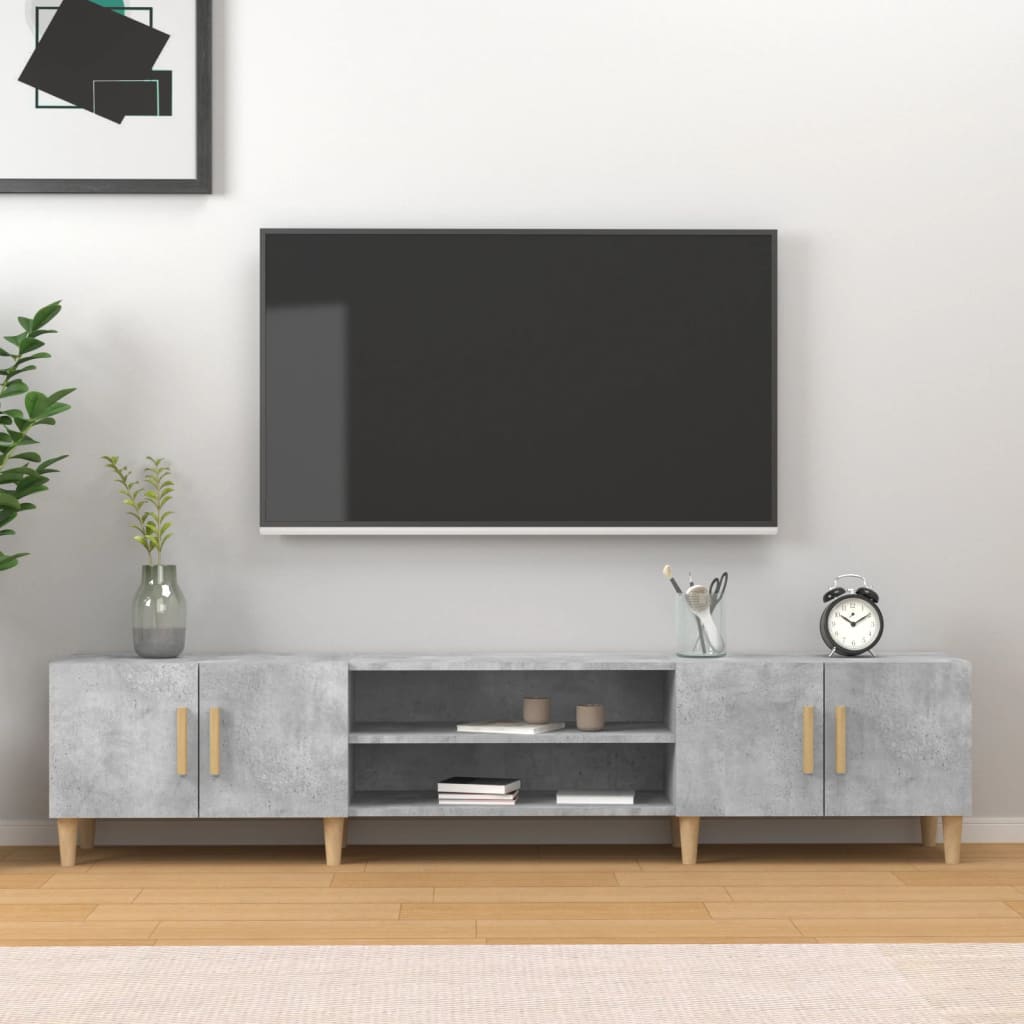 TV skrinka betónová sivá 180x31,5x40 cm kompozitné drevo