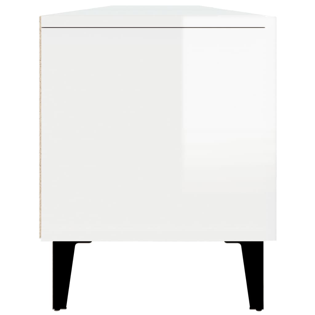 TV skrinka lesklá biela 180x31,5x40 cm kompozitné drevo