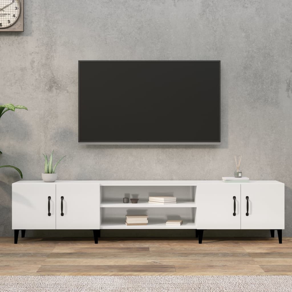 TV skrinka lesklá biela 180x31,5x40 cm kompozitné drevo