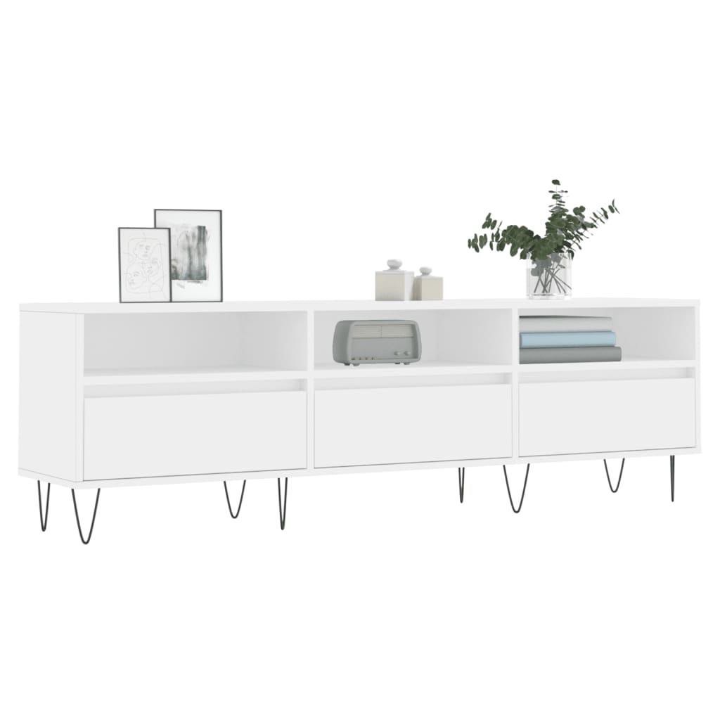TV skrinka biela 150x30x44,5 cm kompozitné drevo