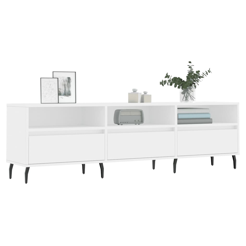 TV skrinka biela 150x30x44,5 cm kompozitné drevo