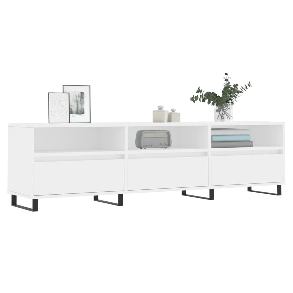 TV skrinka biela 150x30x44,5 cm kompozitné drevo