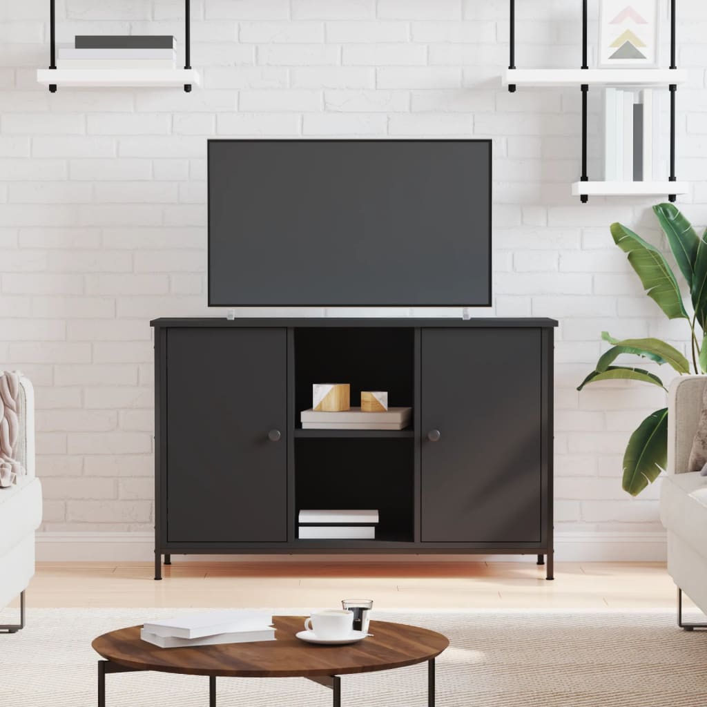 TV skrinka čierna 100x35x65 cm kompozitné drevo