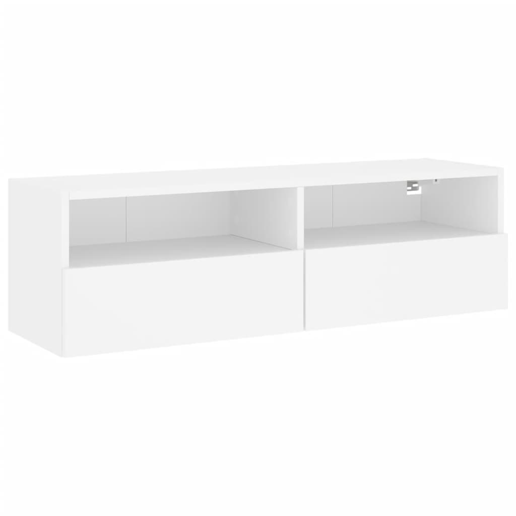 TV nástenná skrinka biela 100x30x30 cm kompozitné drevo