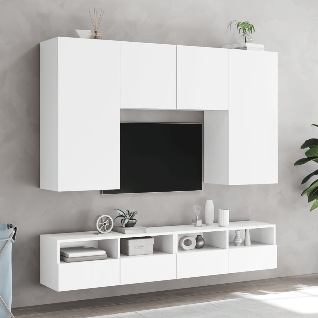 TV nástenná skrinka biela 100x30x30 cm kompozitné drevo