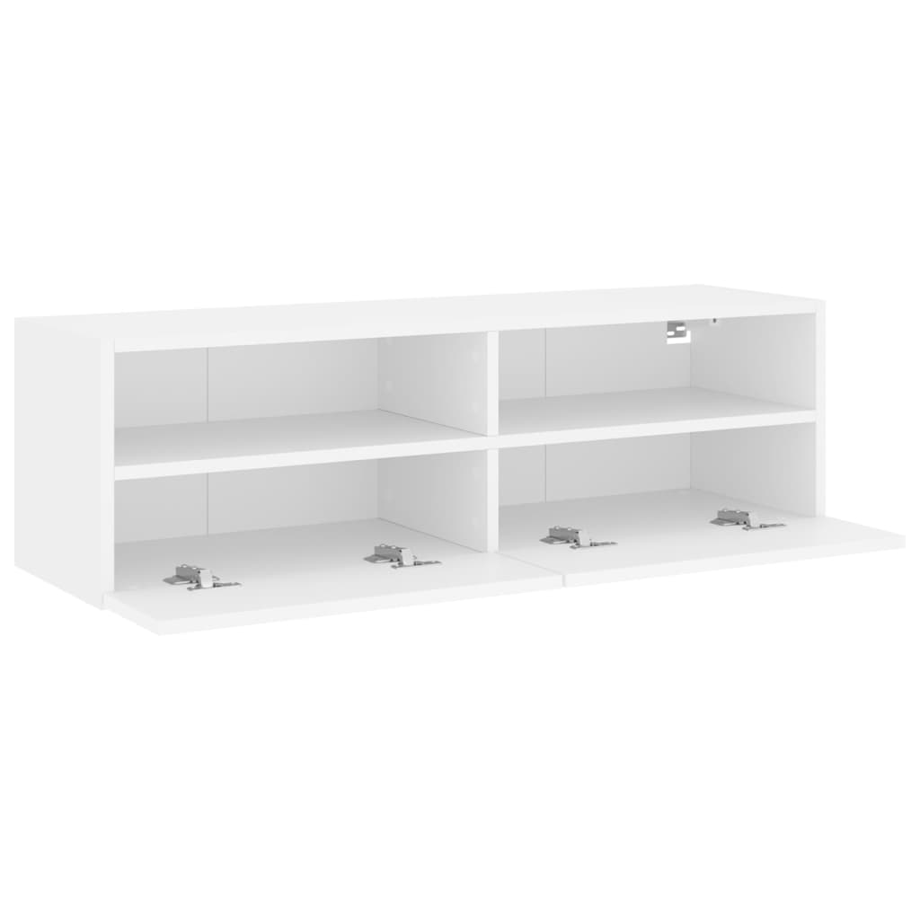 TV nástenná skrinka biela 100x30x30 cm kompozitné drevo