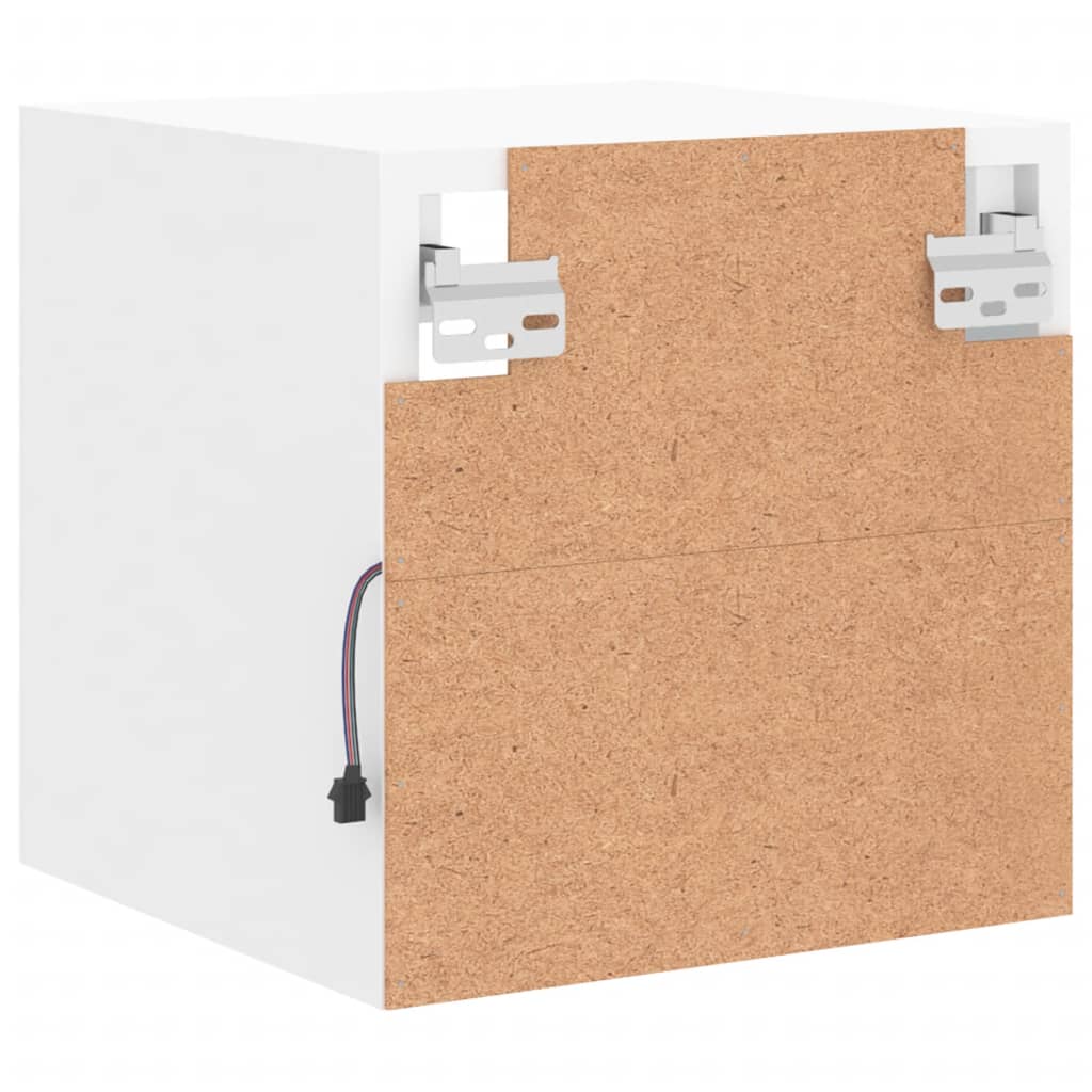TV nástenné skrinky s LED svetlami 2 ks biele 30x28,5x30 cm