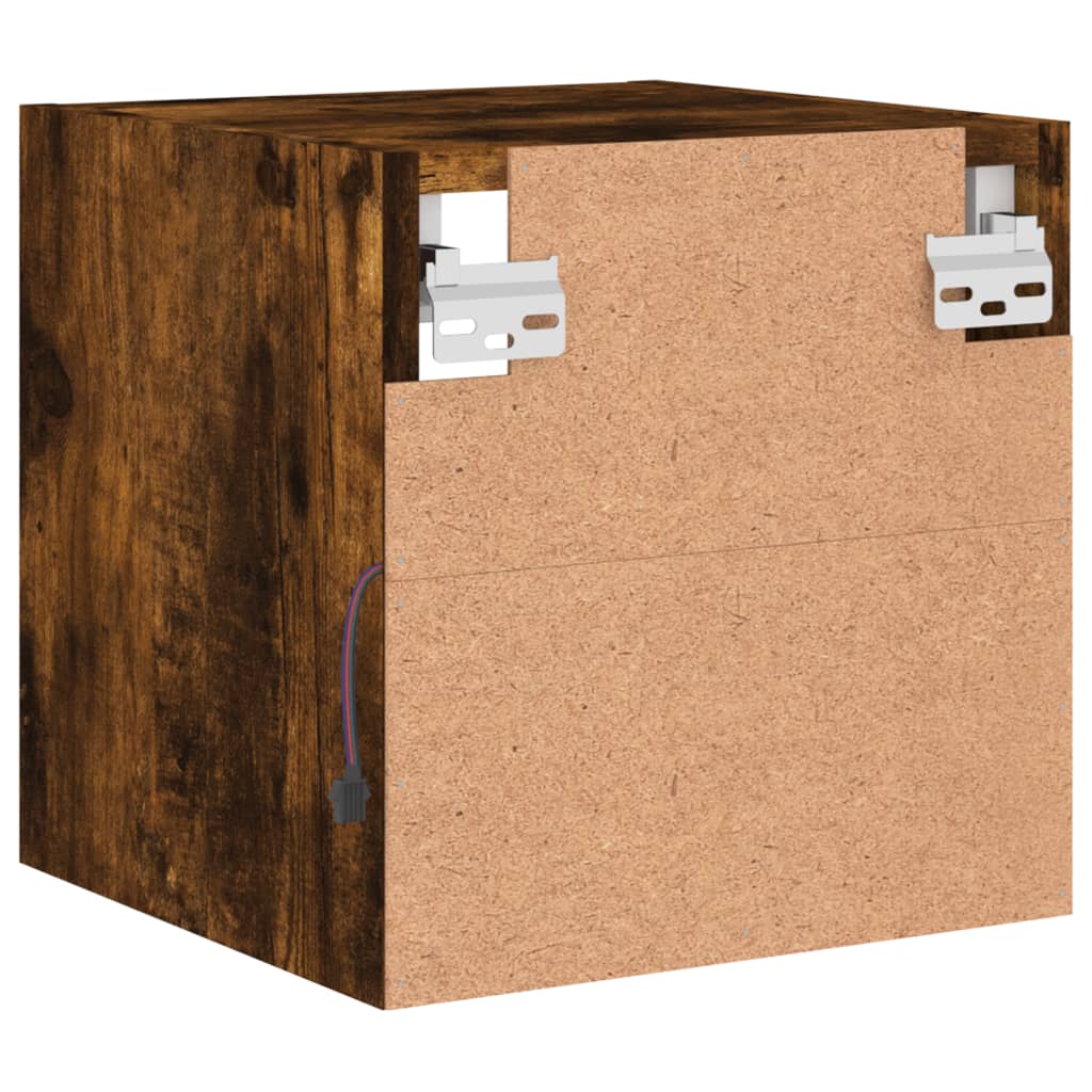 TV nástenná skrinka s LED svetlami dymový dub 30x28,5x30 cm