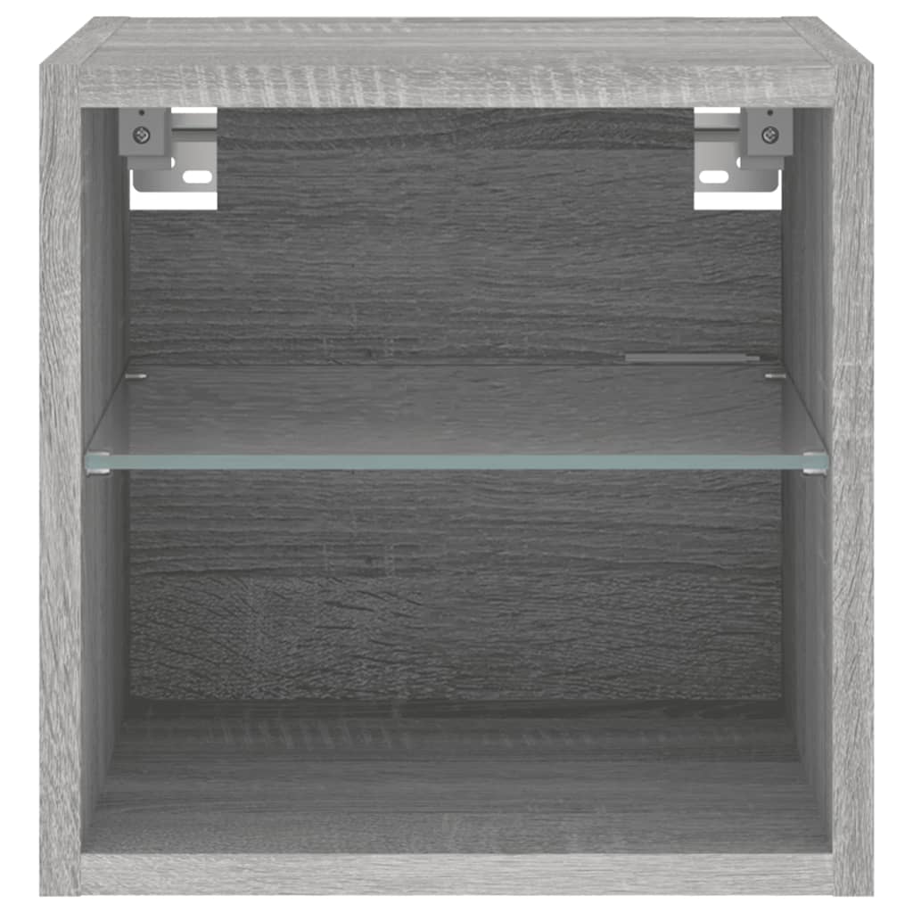 TV nástenná skrinka s LED svetlami sivá sonoma 30x28,5x30 cm