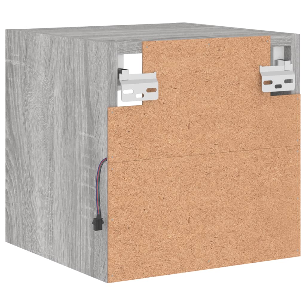 TV nástenná skrinka s LED svetlami sivá sonoma 30x28,5x30 cm