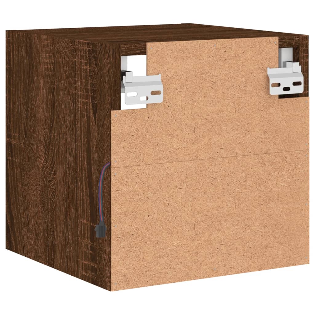 TV nástenná skrinka s LED svetlami hnedý dub 30x28,5x30 cm