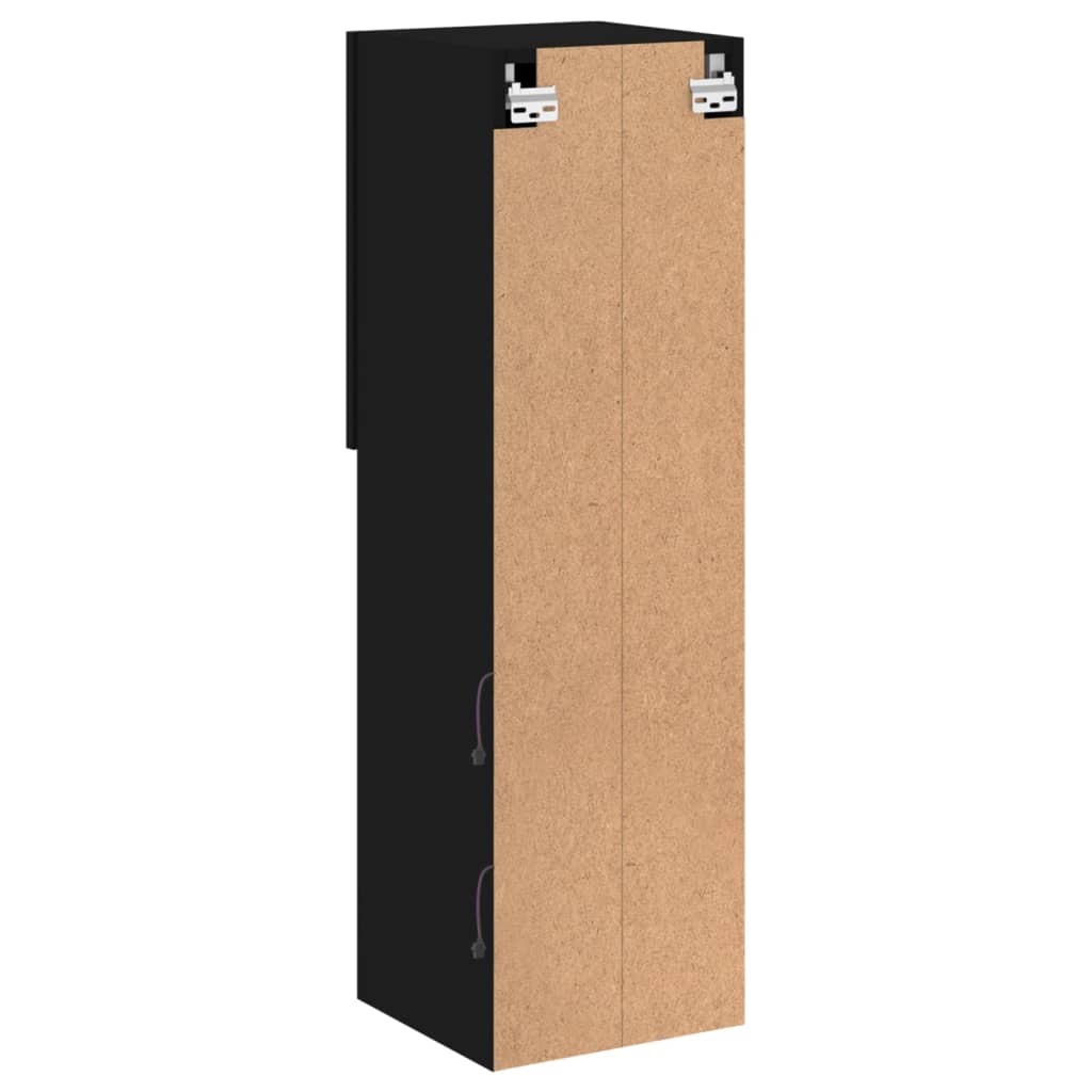 TV skrinka s LED svetlami čierna 30,5x30x102 cm