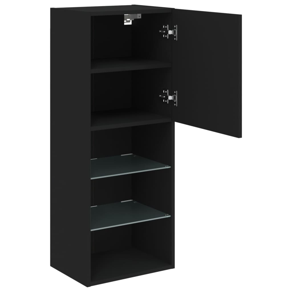 TV skrinka s LED svetlami čierna 40,5x30x102 cm