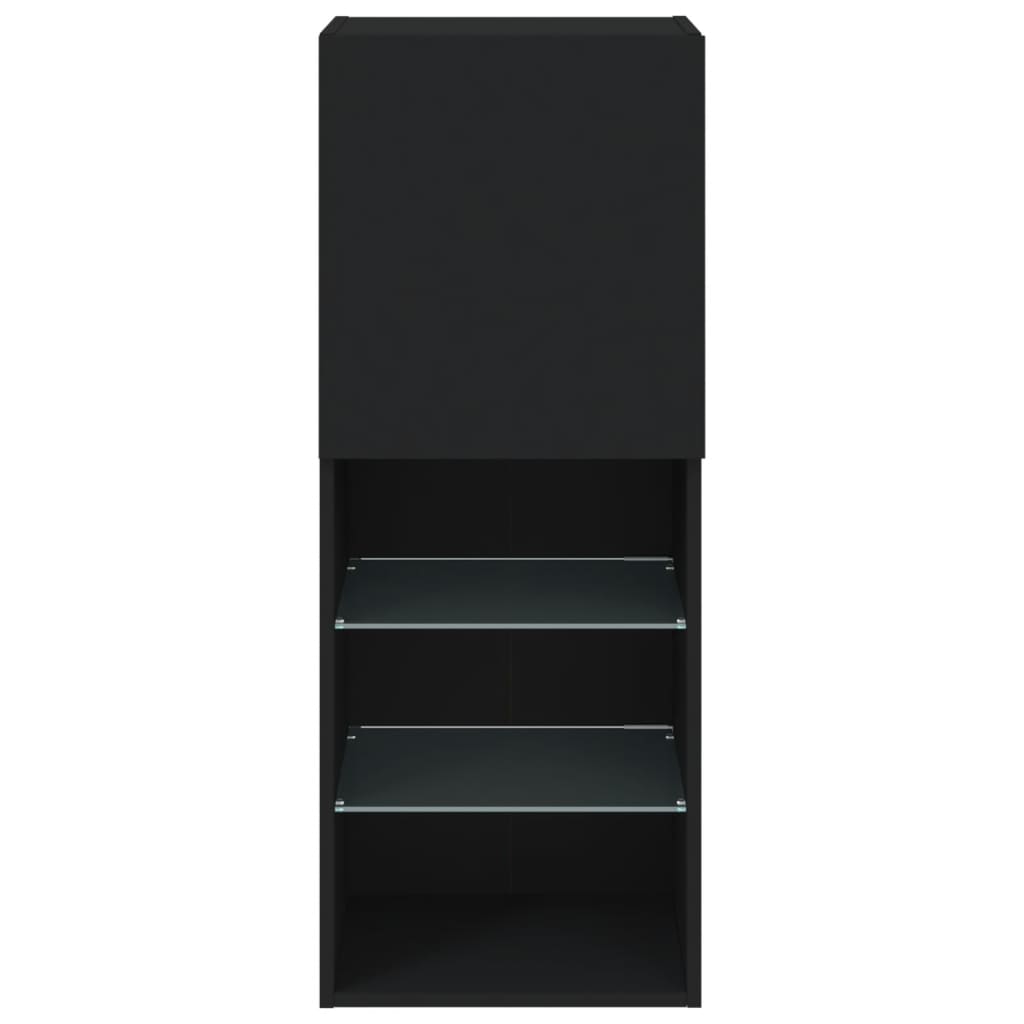 TV skrinka s LED svetlami čierna 40,5x30x102 cm