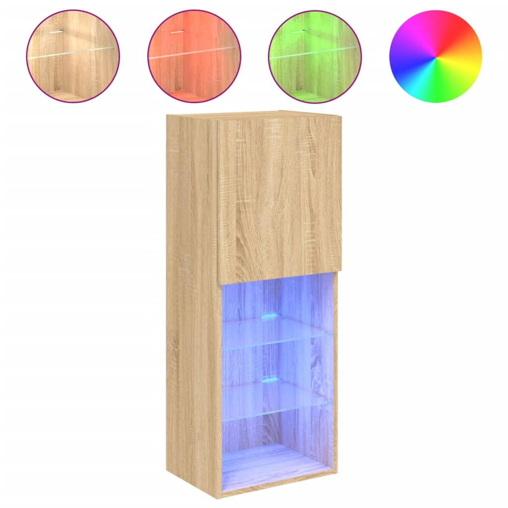 TV skrinka s LED svetlami dub sonoma 40,5x30x102 cm