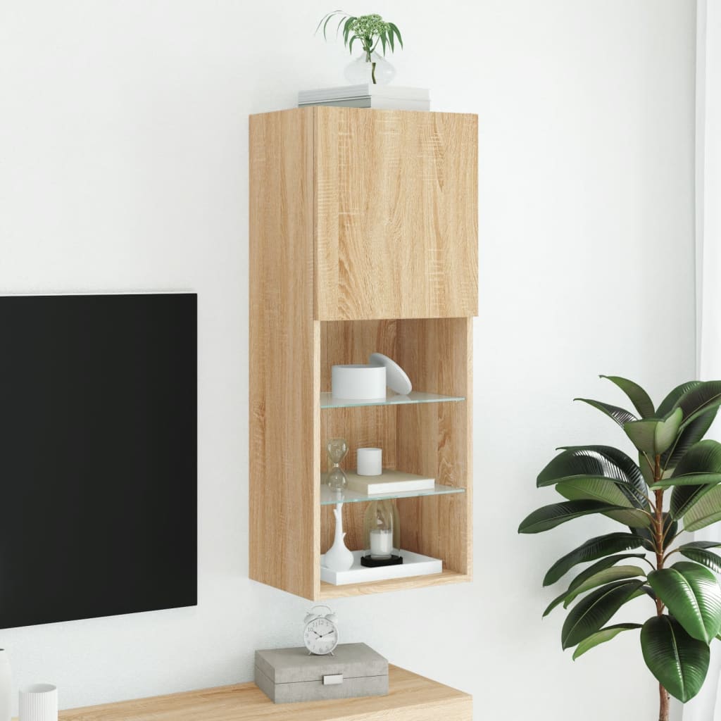 TV skrinka s LED svetlami dub sonoma 40,5x30x102 cm