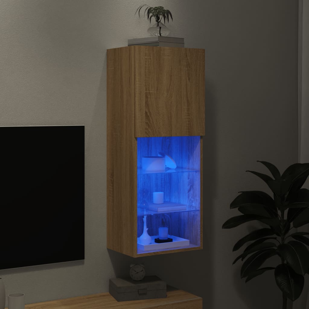 TV skrinka s LED svetlami dub sonoma 40,5x30x102 cm