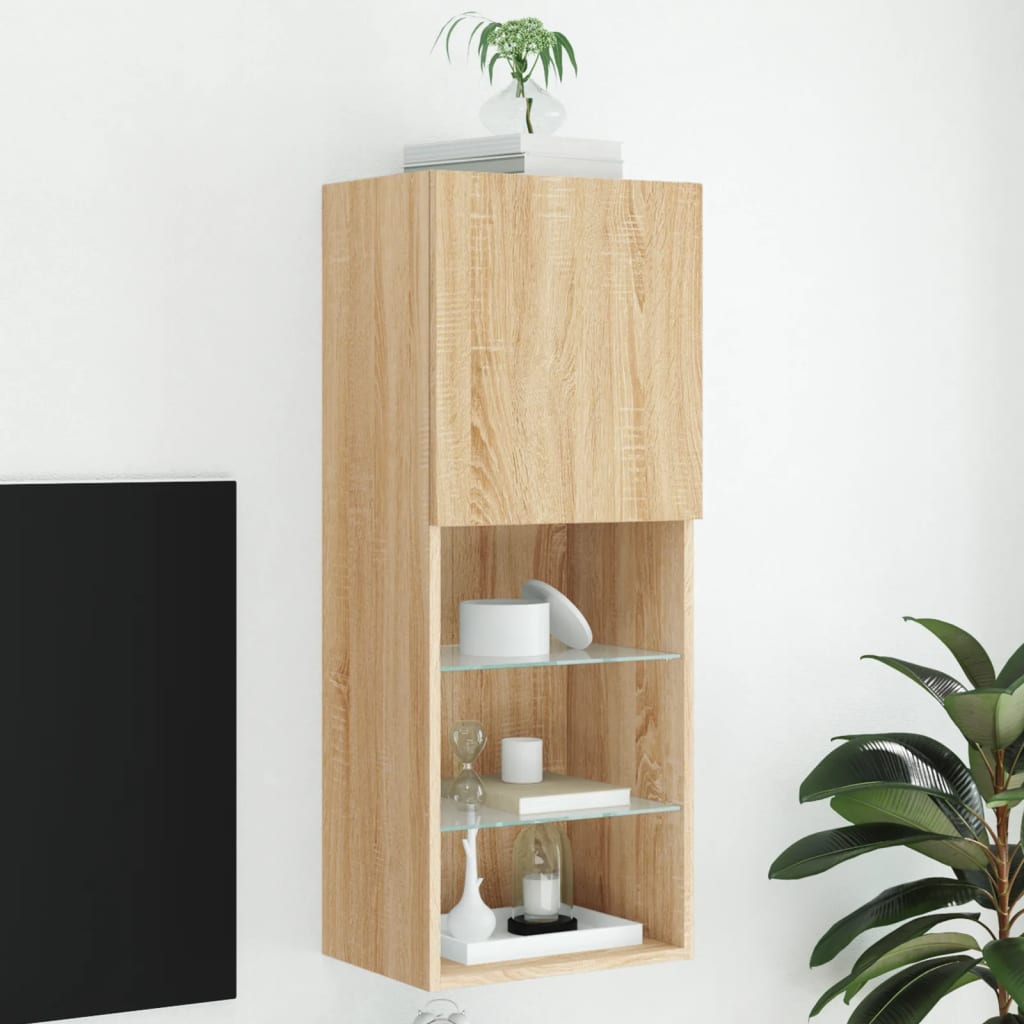 TV skrinka s LED svetlami dub sonoma 40,5x30x102 cm