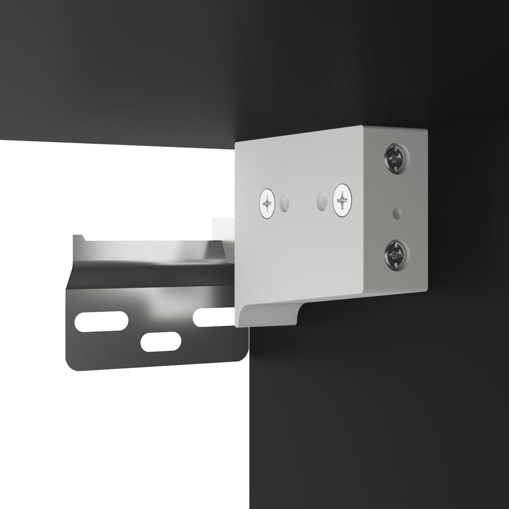 Nočný stolík s LED svetlami nástenný čierny