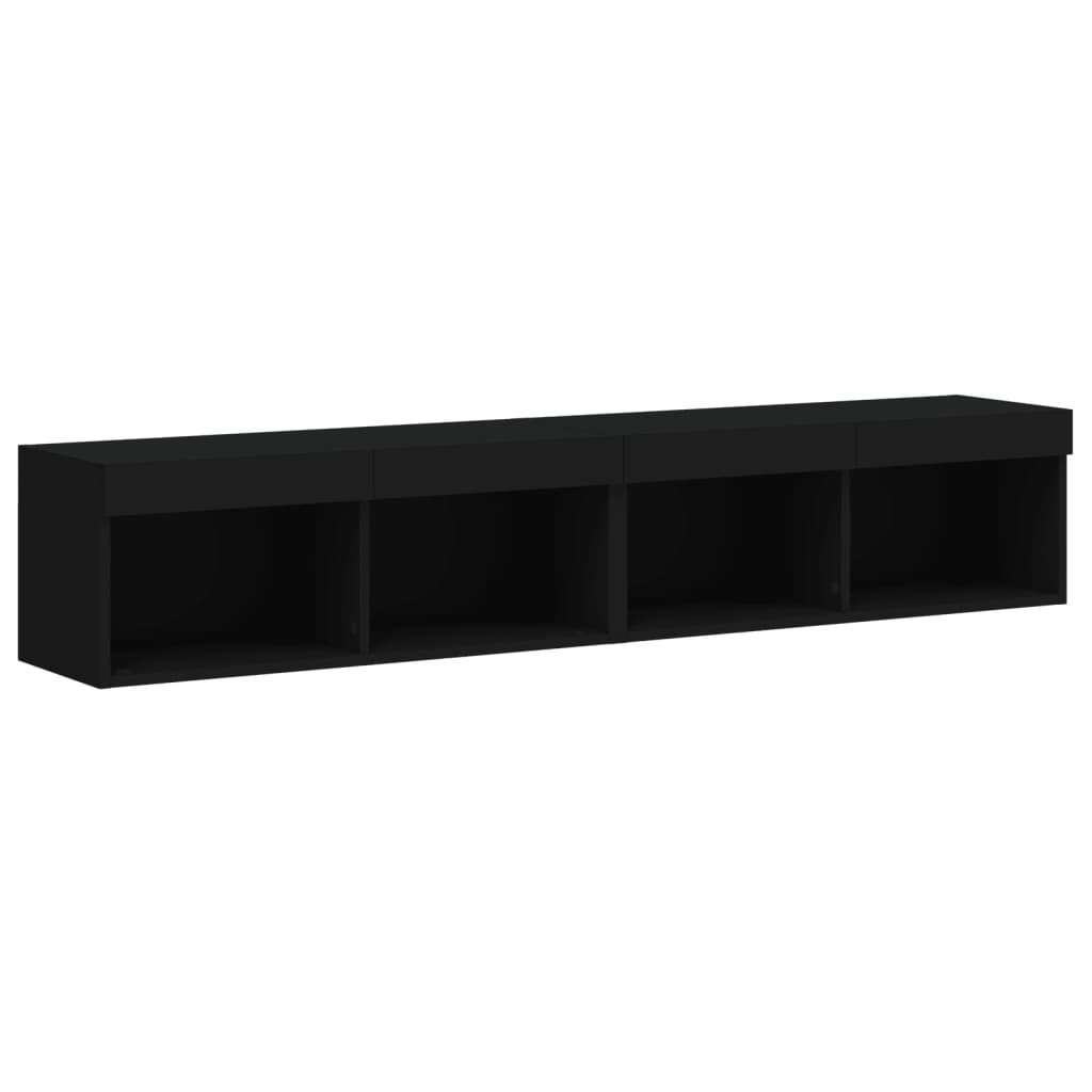 TV skrinky s LED svetlami 2 ks čierne 80x30x30 cm