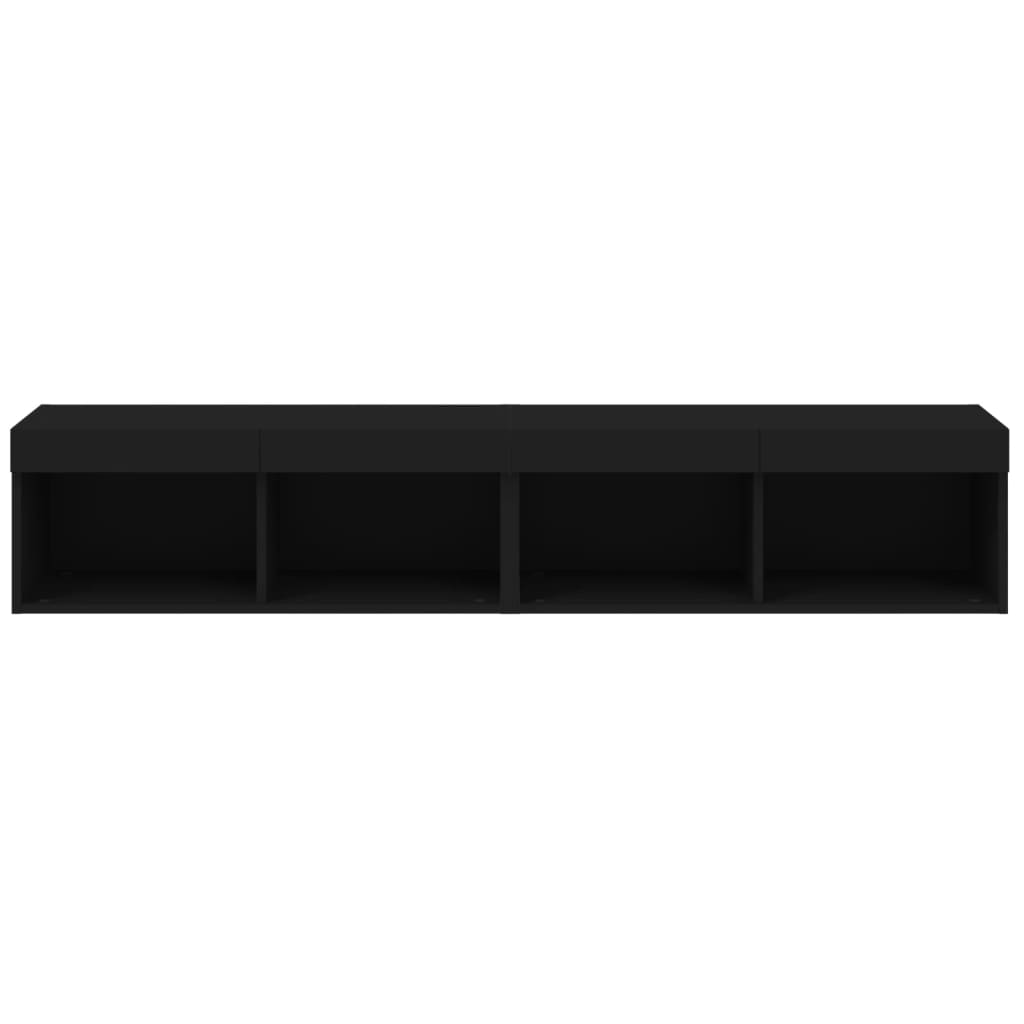 TV skrinky s LED svetlami 2 ks čierne 80x30x30 cm