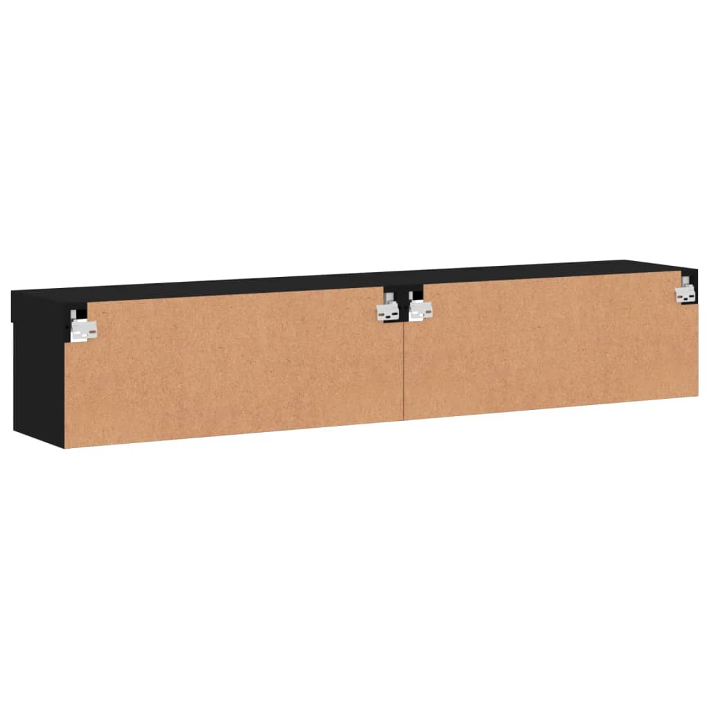 TV skrinky s LED svetlami 2 ks čierne 80x30x30 cm