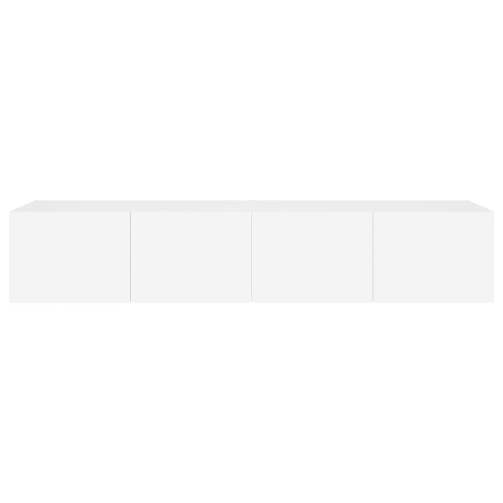 TV nástenné skrinky s LED svetlami 2 ks biele 80x35x31 cm